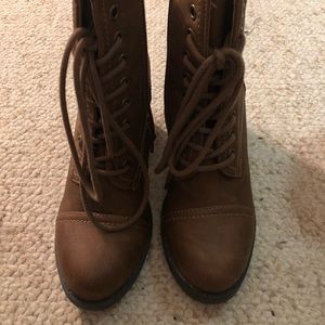 Faded Glory Lace Up Heeled Boots